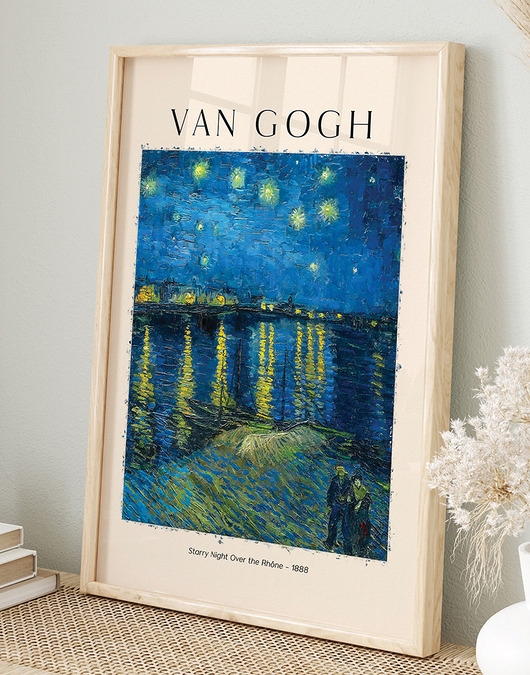 Image of Plakat Reprodukcja Vincent van Gogh - Gwiaździsta noc nad Rodanem