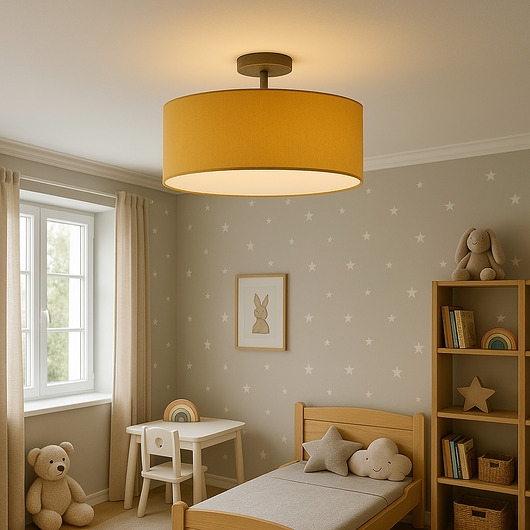 Image of Pakamera Musztardowa lampa sufitowa do pokoju dziecięcego WENECJA KIDS fi - 30 cm