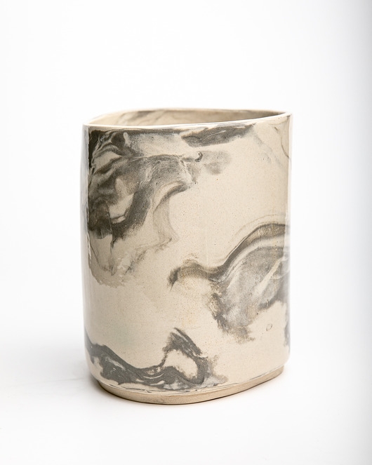 Image of Wazon ceramiczny marmurkowy, ręcznie robiony