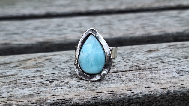 Image of Pakamera Larimar - pierścionek regulowany