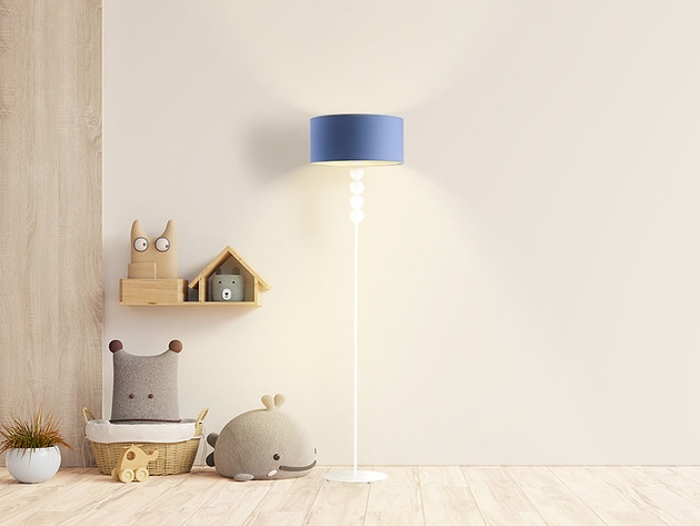 Image of Pakamera Biała lampa podłogowa dla dzieci BERMUDY z kulkami