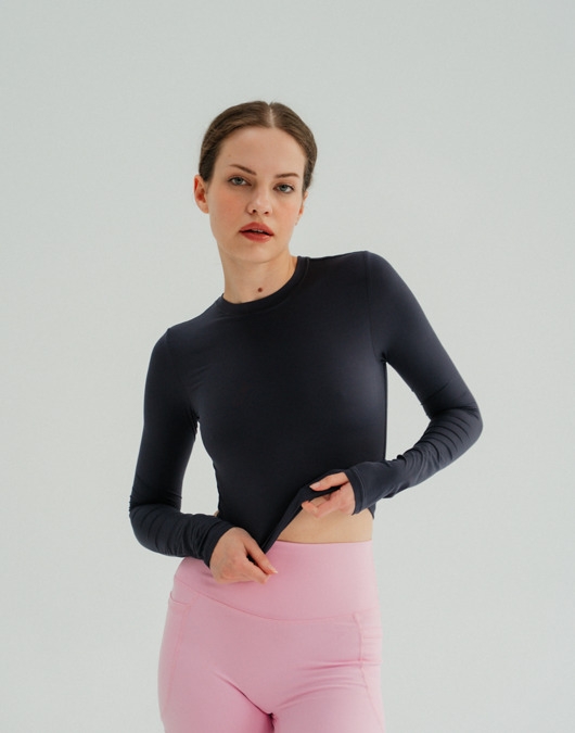 Image of Pakamera Longsleeve do jogi damski VOGUE - navy blue