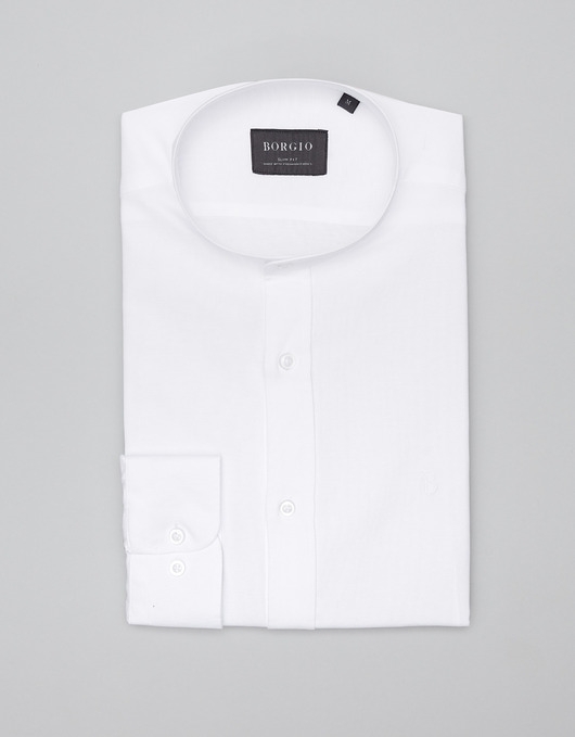 Image of Koszula męska oleggio 00485 długi rękaw biały slim fit