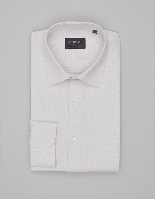 Image of Pakamera Koszula fabrizia 00547 długi rękaw beżowy classic fit