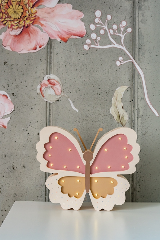 Image of Pakamera Drewniana Lampka Motyl