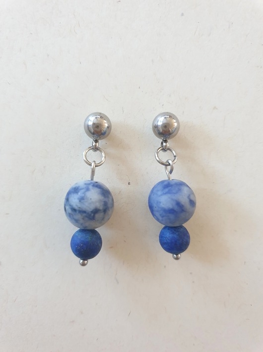 Image of Pakamera Kolczyki FANABERIA lapis lazuli, jaspis niebieski