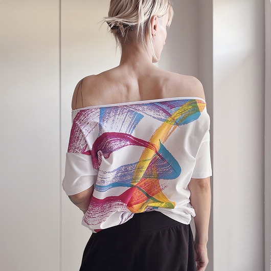 Image of Pakamera Pędzle fullprint Biały Oversize