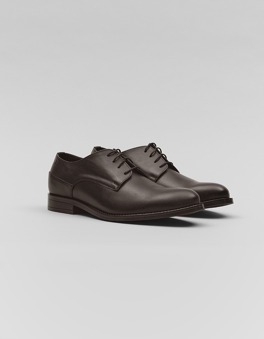 Image of Pakamera Brązowe buty skórzane derby D004A