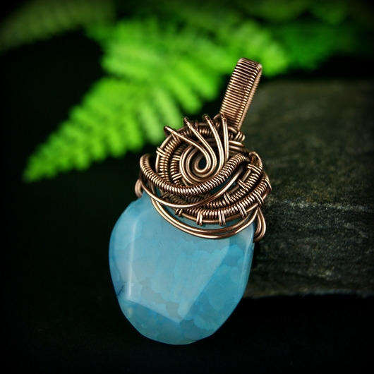 Image of Wisiorek wire wrapping z agatem