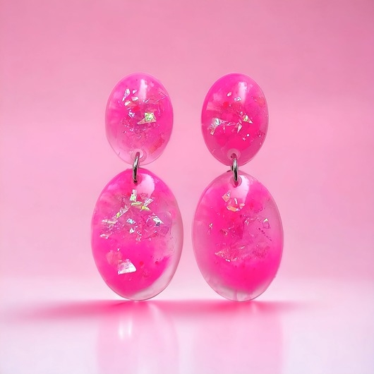 Image of Pakamera BARBIE : UNIKATOWE kolczyki z żywicy IV
