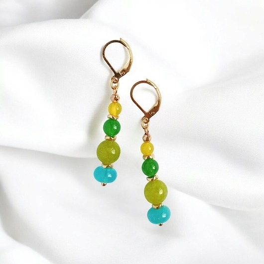 Image of Pakamera Kolczyki SUMMER collection : 6cm : zieleń