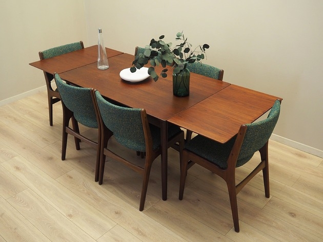 Image of Pakamera Stół tekowy, duński design, lata 70, produkcja: Dania