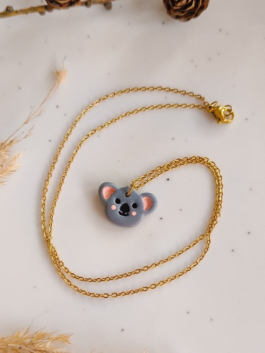 Image of Pakamera Naszyjnik koala, zawieszka w kształcie koali, koala australijska, miś koala