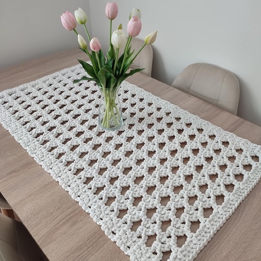 Image of Pakamera Bieżnik prostokątny ze sznurka szydełkowy 55cmx100cm