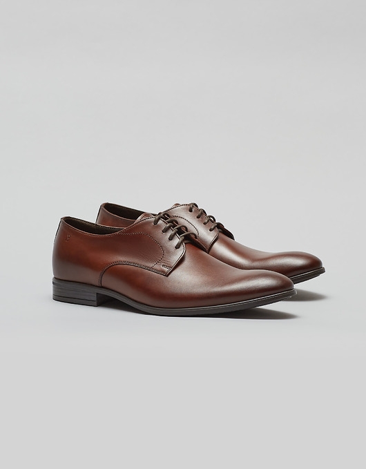 Image of Pakamera Brązowe buty derby skórzane p004
