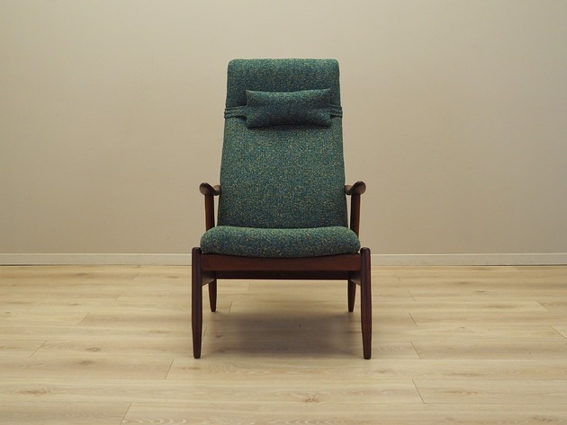 Image of Pakamera Fotel zielony melanż, duński design, lata 70, produkcja: Dania