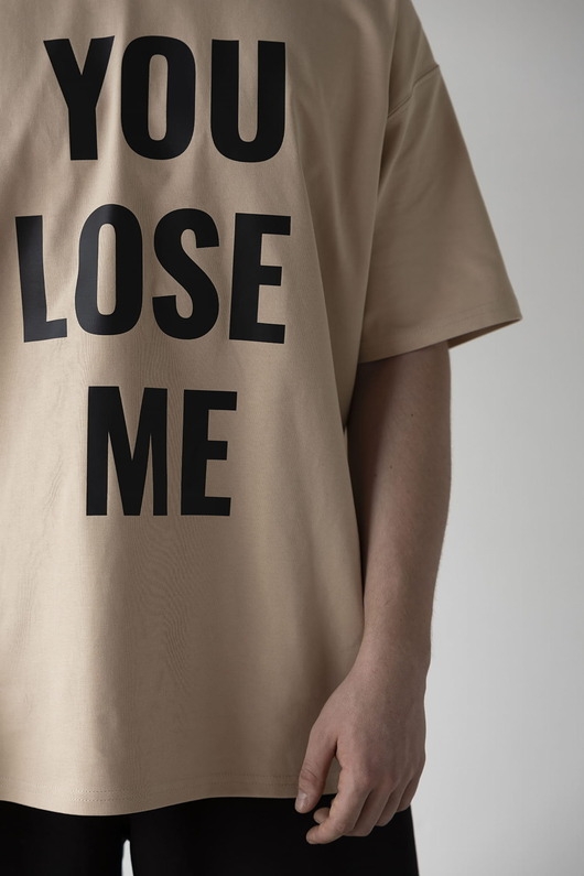 Image of Pakamera T-Shirt Oversize FLOW Beige (z nadrukiem)