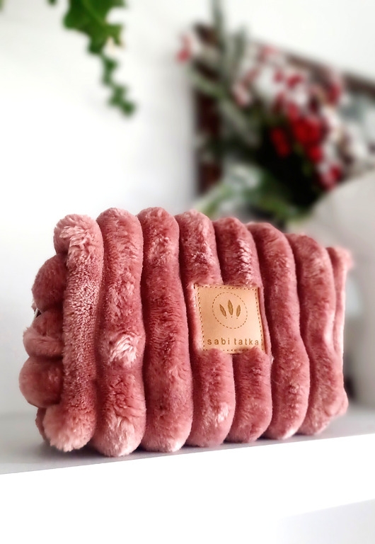 Image of Pakamera Futerkowa kosmetyczka kuferek Różowa