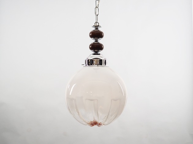 Image of Lampa wisząca, szkło Murano, włoski design, lata 70, produkcja: Mazzega