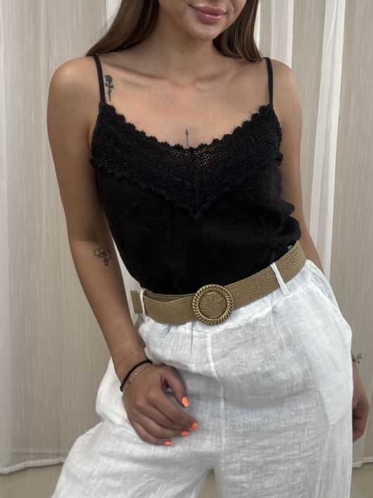 Image of Pakamera Lniany top Nero