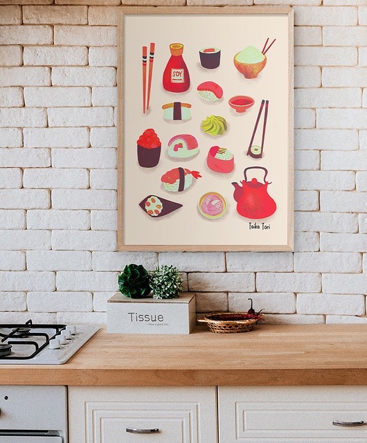 Image of Pakamera Sushi Love - plakat 50x70 cm
