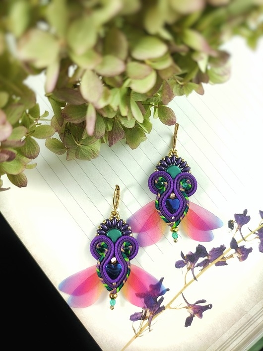 Image of Pakamera Kolczyki sutasz Stardust Purple Fantasmagoria