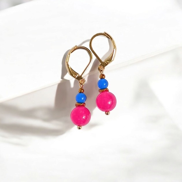 Image of Pakamera SUMMER COLLECTION : drobne kolczyki : jadeit I