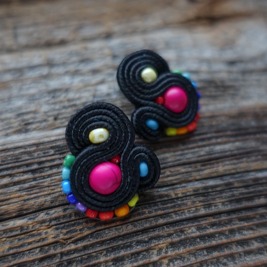Image of Pakamera Kolorowe Lentinki- kolczyki soutache
