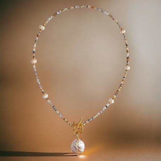 Image of Pakamera Naszyjnik OPAL peruwiański &amp; PERŁY