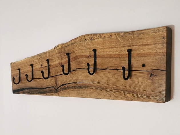 Image of Pakamera Duży wieszak na ścianę - dąb z żywicą 95 cm