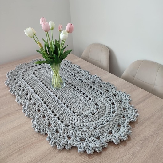 Image of Pakamera Bieżnik owalny ze sznurka szydełkowy 50cmx100cm