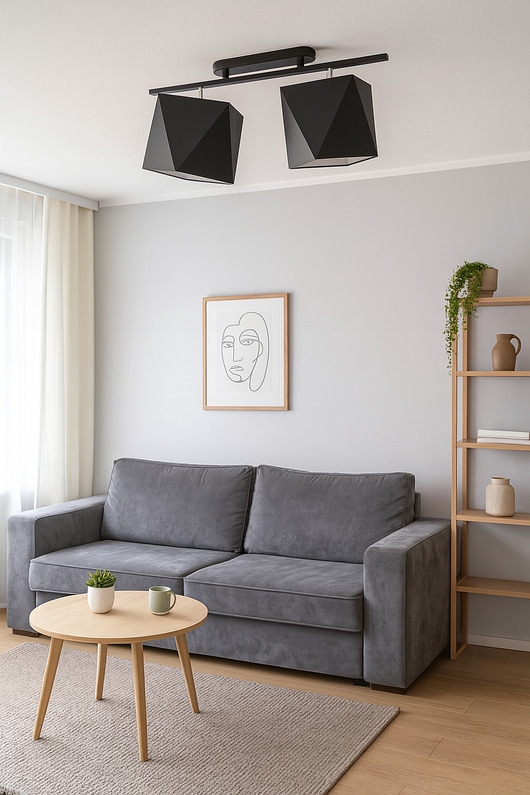 Image of Pakamera 2-płomienny plafon sufitowy z regulowanymi kloszami AKRON