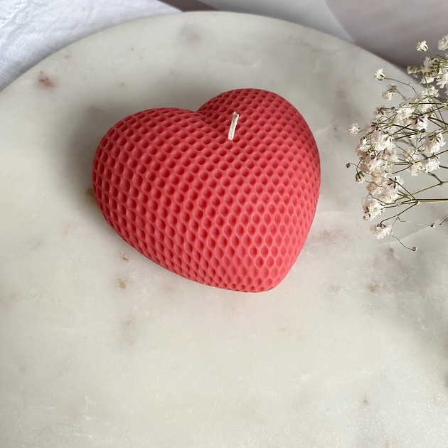 Image of Pakamera Świeca sojowa dekoracyjna ekologiczna Sweet Heart 98x40mm jasna różowa