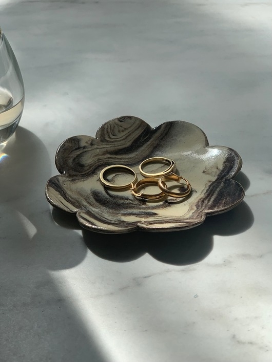 Image of Pakamera Ceramiczna Miseczka Kwiat na Drobiazgi Biżuterię Earth Wonders
