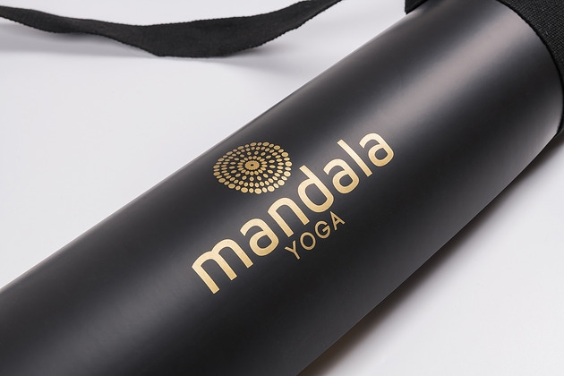 Image of Pakamera NOWE PU! Mata Gold Chakras Premium Black PU Yoga Mat 4mm