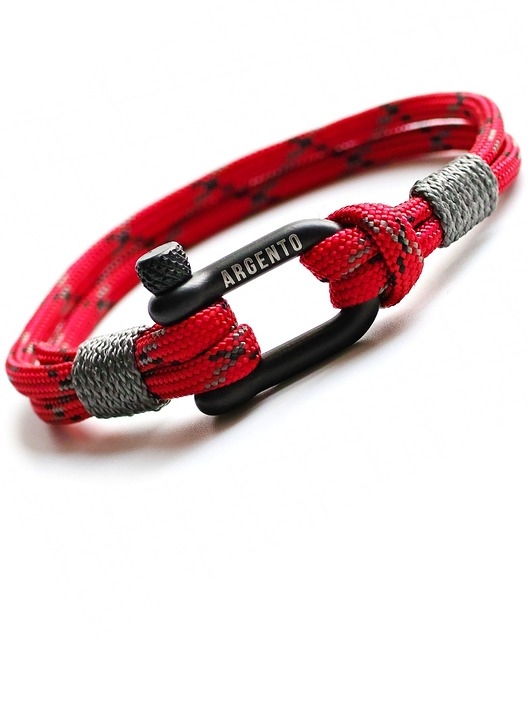 Image of Pakamera Bransoletka szekla męska paracord Argento