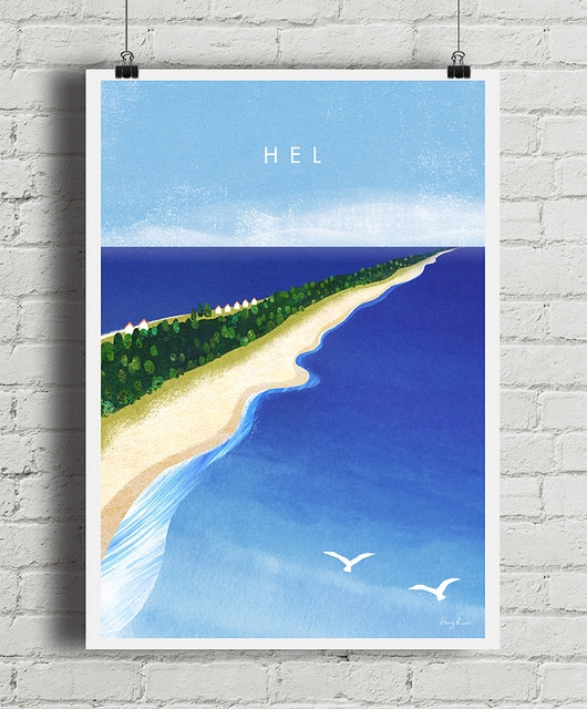 Image of Pakamera Plakat Półwysep Helski z lotu ptaka