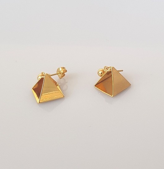 Image of Pakamera Kolczyki pozłacane Golden Pyramids