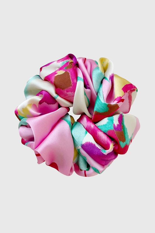 Image of Pakamera Gumka do włosów kwiatowy wzór Scrunchie Maxi Hibiscus