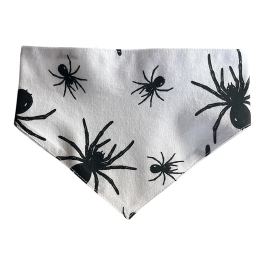 Image of Pakamera Żółta bandana, chustka, apaszka dla psa Pająki
