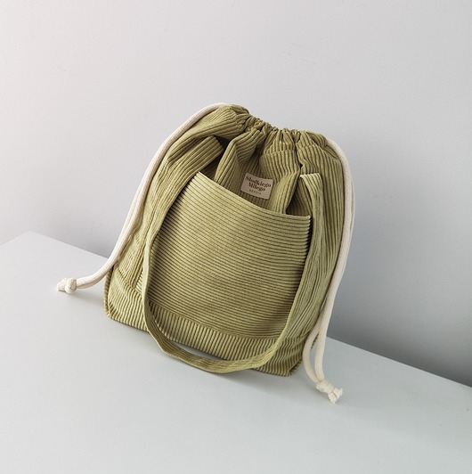 Image of Pakamera Torba SummerBag LIMA-duża limonkowa torba sztruksowa