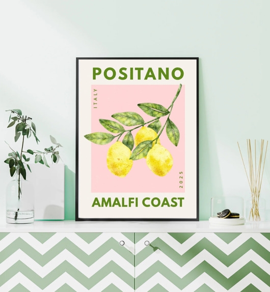 Image of Pakamera TRAVEL POSTER Positano Amalfi Włochy dekoracja ścienna
