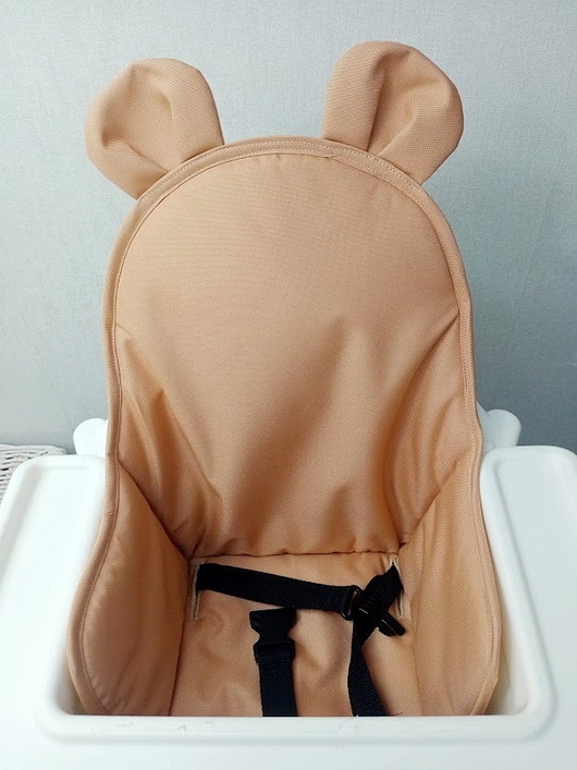 Image of Pakamera Wkładka do krzesełka Ikea Antilop z uszkami-beżowy, miś