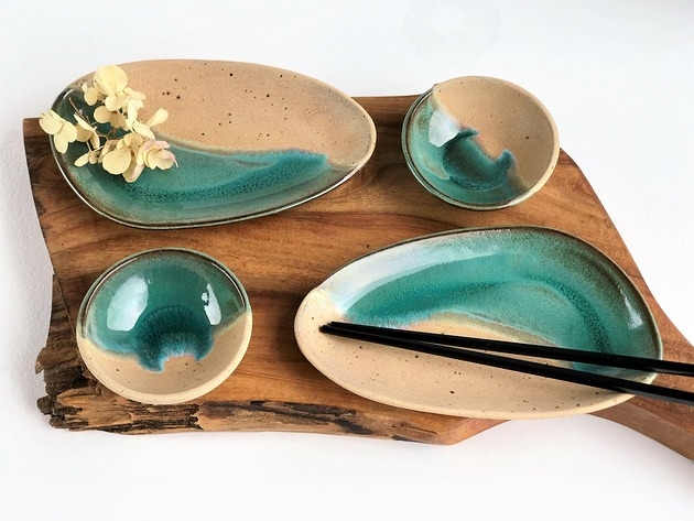 Image of SUSHI SET Zestaw ceramiczny do sushi dla dwojga