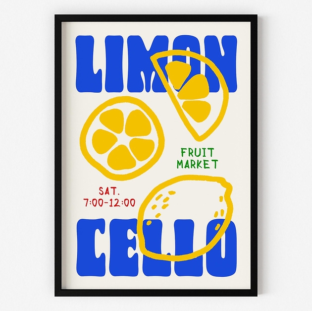 Image of Pakamera Grafika z cytrynami i napisem LIMONCELLO