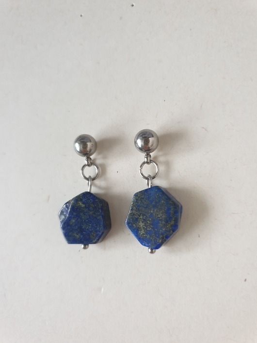 Image of Pakamera Kolczyki FANABERIA geometryczne, lapis lazuli