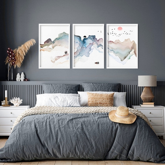 Image of Pakamera Plakat Tryptyk Czerwień w Górach