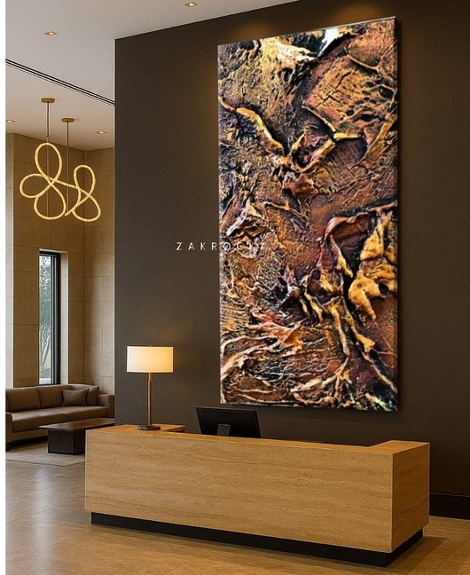 Image of Pakamera Obrazy do salonu - metaliczny płaskorzeźba 80x160cm