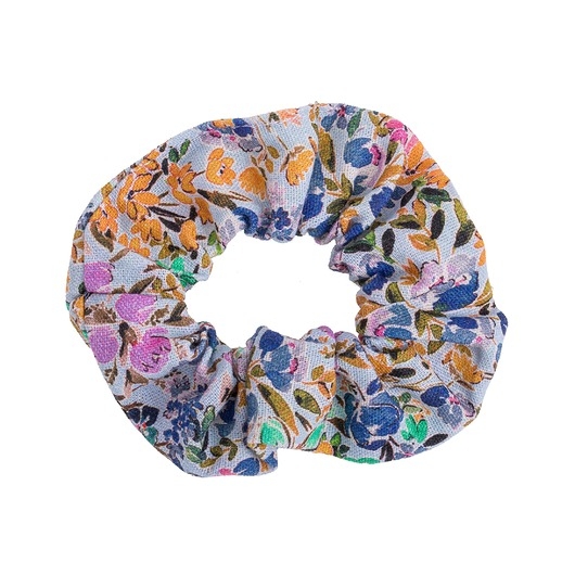 Image of Pakamera Gumka scrunchie kwiaty lniane