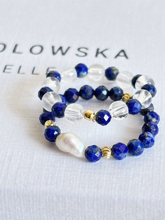 Image of Pakamera Pierścionek elastyczny Lapis Lazuli